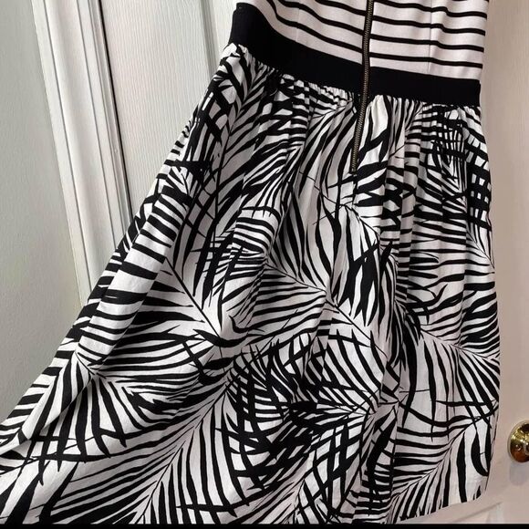 NWOT RETRO Cute Womens PeterSom Striped Palm Tree Floral Pockets Dress HAWAII-10 - Picture 5 of 5